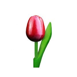 houten tulpen in de kleur rood/wit 20cm