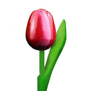houten tulpen in de kleur rood/wit 20cm