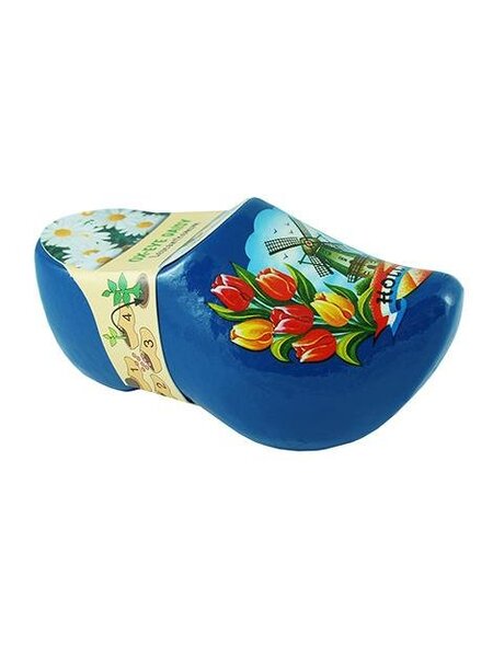 Clogs mit Blumen Blau