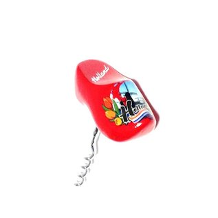 souvenir klompjes uitgevoerd als een kurkentrekker rood