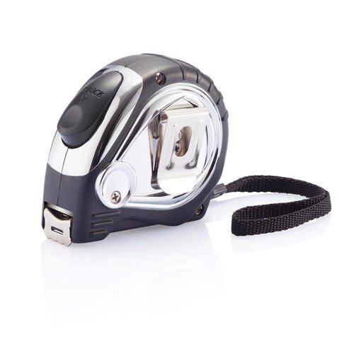 DeBle chroom autostop rolmaat 5 meter P113401 met logo bedrukken
