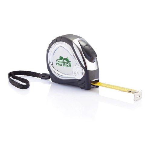 DeBle chroom autostop rolmaat 5 meter P113401 met logo bedrukken