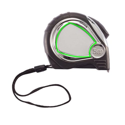 Rolmaat Chroom autostop 5 meter P113.401 Rolmaat Chroom autostop 5 meter P113.401