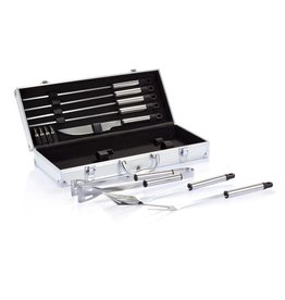 Barbecue relatiegeschenken bedrukken 12-delige barbecue set in aluminium koffer P422.182