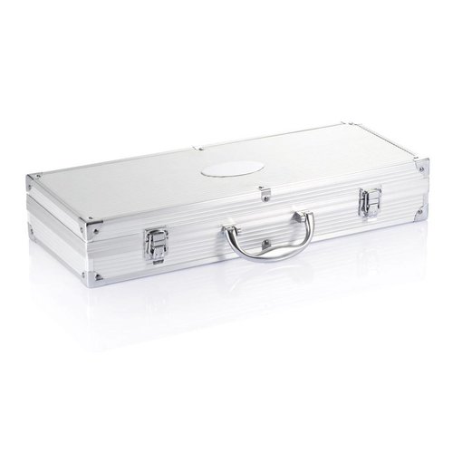 Barbecue relatiegeschenken bedrukken 12-delige barbecue set in aluminium koffer P422.182