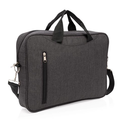 Basic 15,6 inch laptoptas van 600D polyester bedrukt met bedrijfslogo