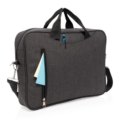 Basic 15,6 inch laptoptas van 600D polyester bedrukt met bedrijfslogo