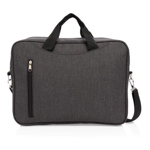 Basic 15,6 inch laptoptas van 600D polyester bedrukt met bedrijfslogo