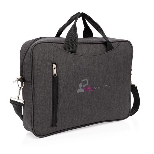Basic 15,6 inch laptoptas van 600D polyester bedrukt met bedrijfslogo