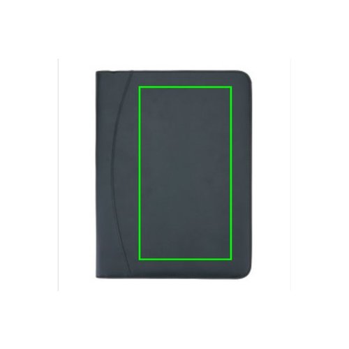 Essential Tech portfolio P772.621 met ritssluiting bedrukt met bedrijfslogo en tabletstandaard