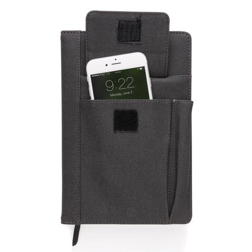 Notitieboek P773.071 met telefoonvak, navulbaar binnenwerk, 160 pagina's en slimme opbergvakken voor zakelijk gebruik