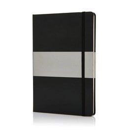 Deluxe hardcover A5 notitieboek P773.53 met 160 gelinieerde pagina's, elastische sluitband en bladwijzerlint