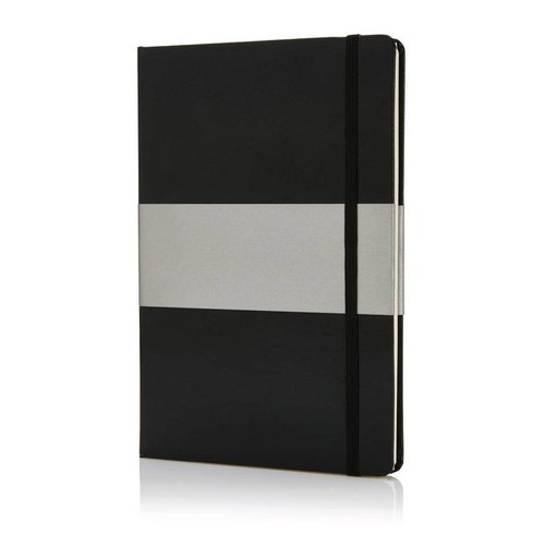 Deluxe hardcover A5 notitieboek P773.53 met 160 gelinieerde pagina's, elastische sluitband en bladwijzerlint