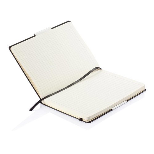 Deluxe hardcover A5 notitieboek P773.53 met 160 gelinieerde pagina's, elastische sluitband en bladwijzerlint