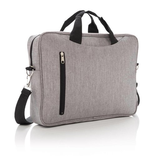 Basic 15,6 inch laptoptas van 600D polyester bedrukt met bedrijfslogo