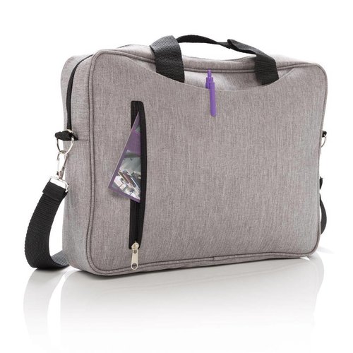 Basic 15,6 inch laptoptas van 600D polyester bedrukt met bedrijfslogo