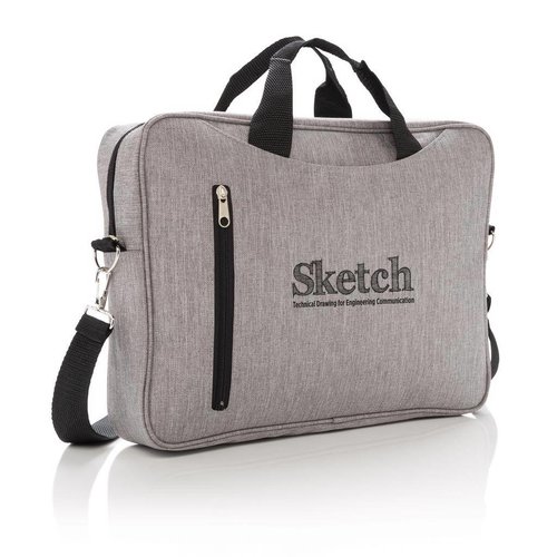 Basic 15,6 inch laptoptas van 600D polyester bedrukt met bedrijfslogo