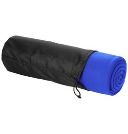 Huggy fleece deken met hoes van zacht polar fleece bedrukt met bedrijfslogo