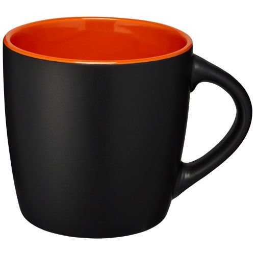 Riviera keramische mok 340 ml met matte buitenkant en gekleurde binnenzijde 100476 met logo