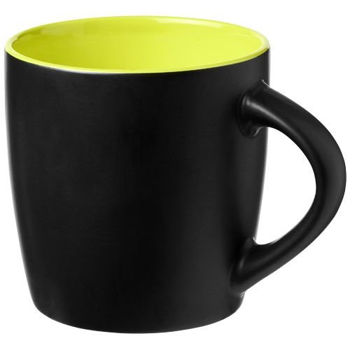 Riviera keramische mok 340 ml met matte buitenkant en gekleurde binnenzijde 100476 met logo