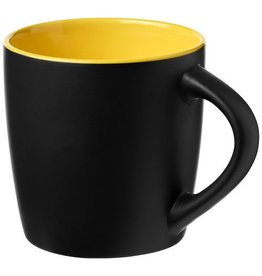 Riviera keramische mok 340 ml met matte buitenkant en gekleurde binnenzijde 100476 met logo