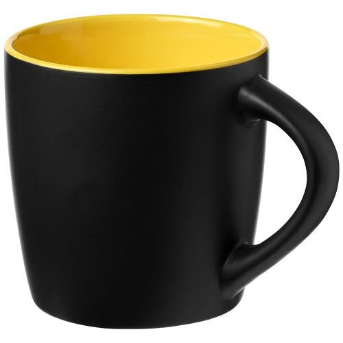 Riviera keramische mok 340 ml met matte buitenkant en gekleurde binnenzijde 100476 met logo