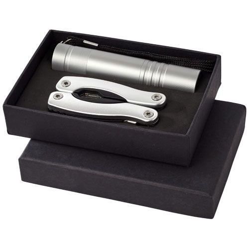 Scout mini multifunctioneel mes met 11 functies en zaklamp in een geschenkset