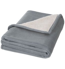 Springwood soft fleece en sherpa plaid deken 112809 met draagzak en bedrijfslogo