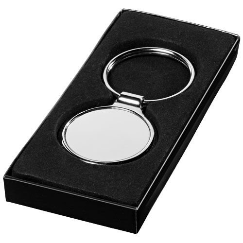 Orlene ronde metalen sleutelhanger 19538051 bedrukt met logo