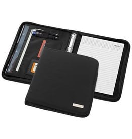 Stanford deluxe A4 portfolio met ritssluiting bedrukt met bedrijfslogo voor vergaderingen en zakelijk gebruik