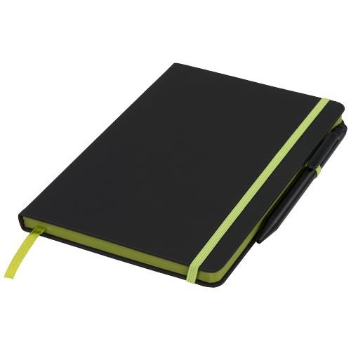 DeBle Noir Edge medium notitieboek met styluspen bedrukken met logo