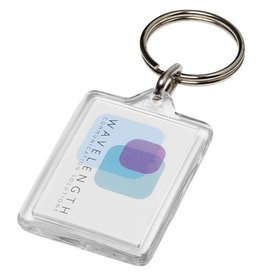 Midi compact kunststof sleutelhanger met metalen clip