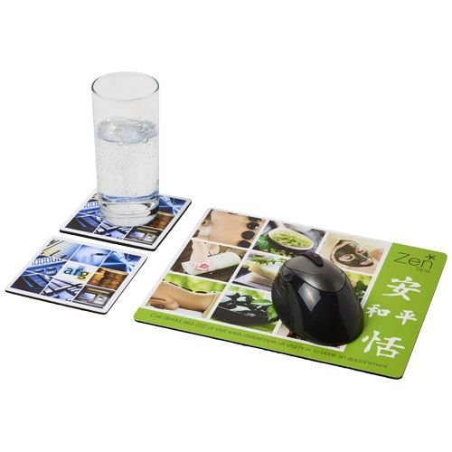 Q-Mat® driedelige combiset van muismat en onderzetter 3 Q-Mat® driedelige combiset van muismat en onderzetter 3