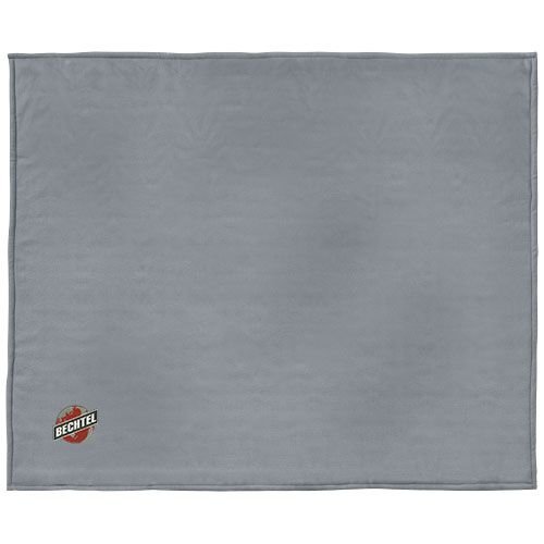 Springwood soft fleece en sherpa plaid deken 112809 met draagzak en bedrijfslogo