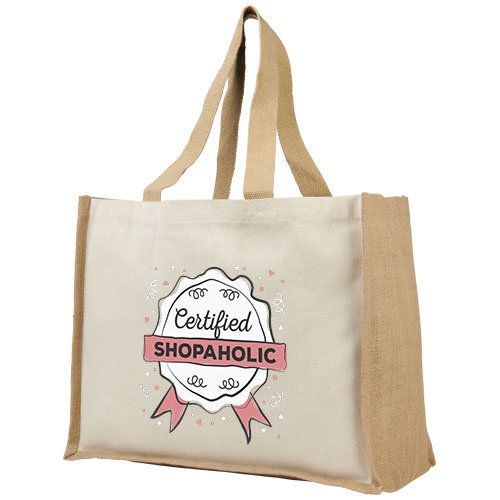 Varai canvas en jute boodschappentas 320 g/m² bedrukken met logo DeBle