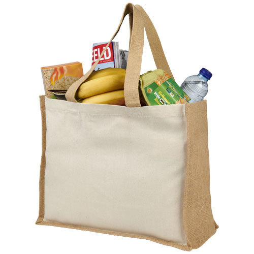 Varai canvas en jute boodschappentas 320 g/m² bedrukken met logo DeBle