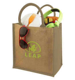Chennai jute tas met logo bedrukking DeBle duurzame boodschappentas relatiegeschenk NL BE