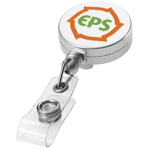 Aspen zilverkleurige rollerclip 19547451 bedrukt met logo