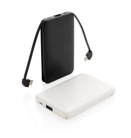 DeBle powerbank 5000 mAh met geïntegreerde kabels en logo P322.08