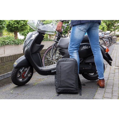 DéBlé Fashion black PVC vrije 15.6" laptop rugtas bedrukken met logo