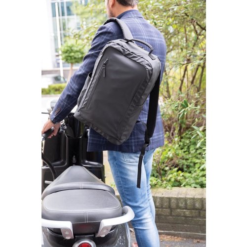 DéBlé Fashion black PVC vrije 15.6" laptop rugtas bedrukken met logo