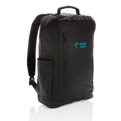 DéBlé Fashion black PVC vrije 15.6" laptop rugtas bedrukken met logo