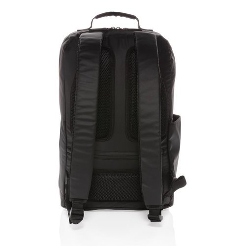 DéBlé Fashion black PVC vrije 15.6" laptop rugtas bedrukken met logo