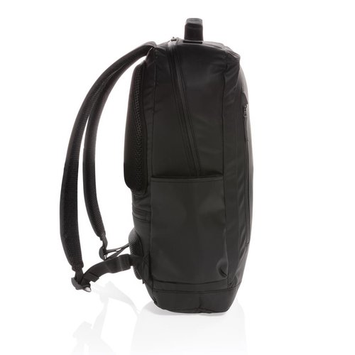 DéBlé Fashion black PVC vrije 15.6" laptop rugtas bedrukken met logo