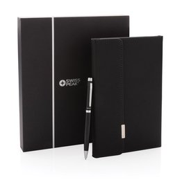 Notitieboek Swiss peak deluxe A5 pen set