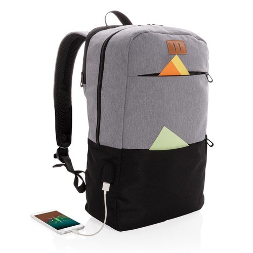 Modern 15,6 inch USB & RFID laptoprugzak bedrukt met bedrijfslogo