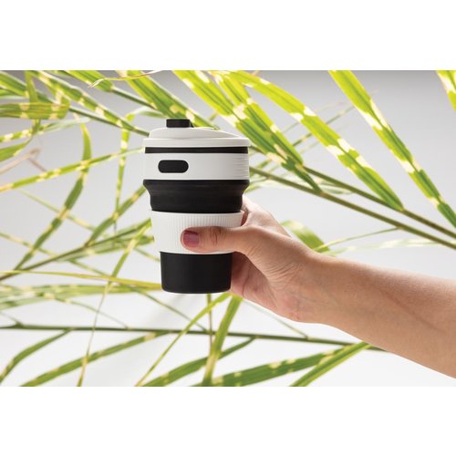 Opvouwbare siliconen beker 350 ml met logo bedrukken DeBle