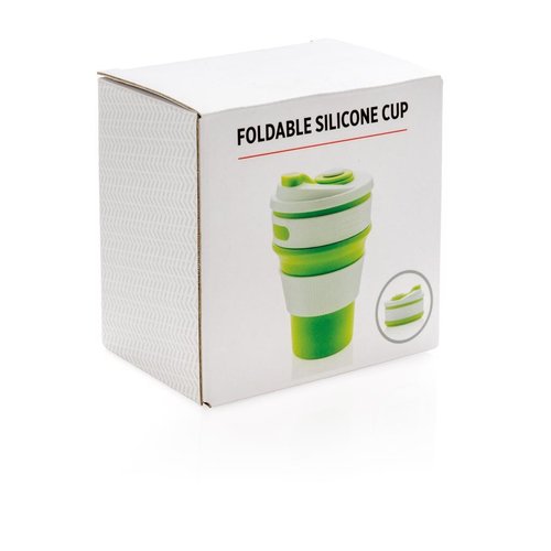 Opvouwbare siliconen beker 350 ml met logo bedrukken DeBle