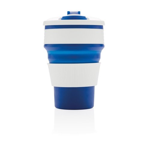Opvouwbare siliconen beker 350 ml met logo bedrukken DeBle