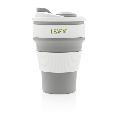 Opvouwbare siliconen beker 350 ml met logo bedrukken DeBle